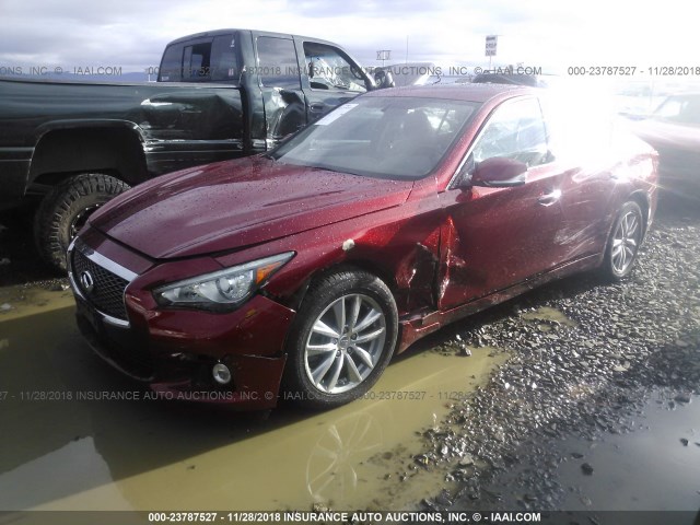 JN1BV7AR2EM696377 - 2014 INFINITI Q50 PREMIUM/SPORT RED photo 2