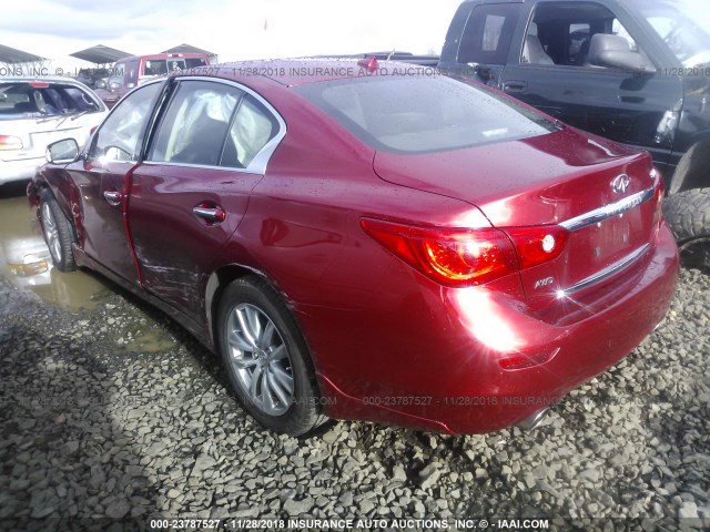 JN1BV7AR2EM696377 - 2014 INFINITI Q50 PREMIUM/SPORT RED photo 3