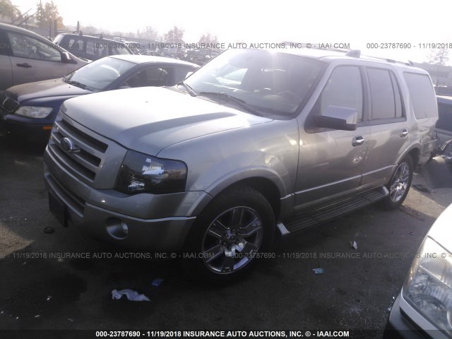 1FMFU19599LA14151 - 2009 FORD EXPEDITION LIMITED SILVER photo 2