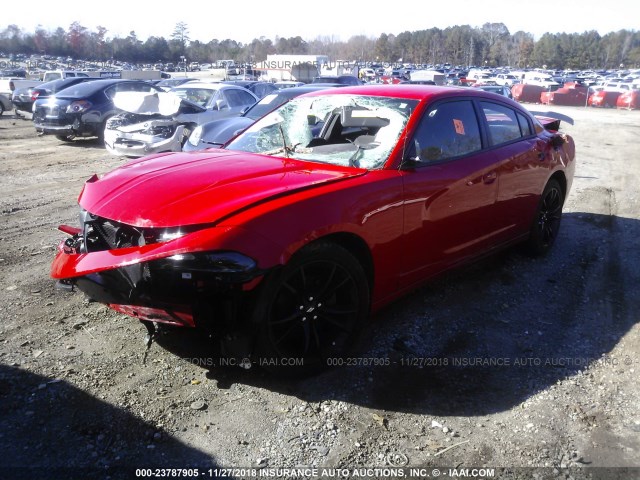 2C3CDXBG5JH224273 - 2018 DODGE CHARGER SXT RED photo 2