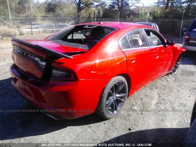 2C3CDXBG5JH224273 - 2018 DODGE CHARGER SXT RED photo 4