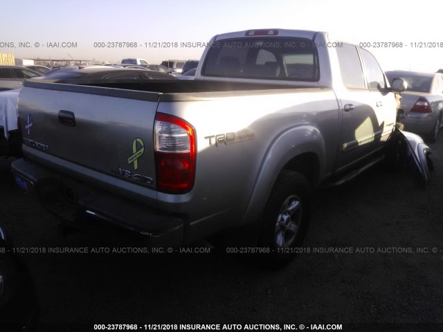 5TBDT44106S520815 - 2006 TOYOTA TUNDRA DOUBLE CAB SR5 SILVER photo 4