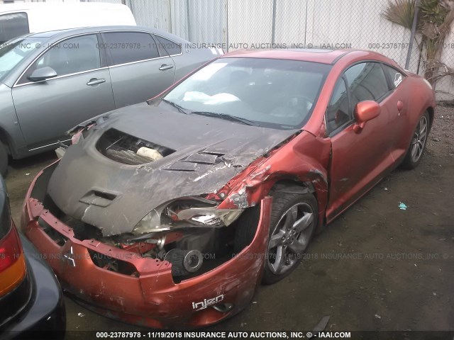 4A3AK34T37E015123 - 2007 MITSUBISHI ECLIPSE GT ORANGE photo 2