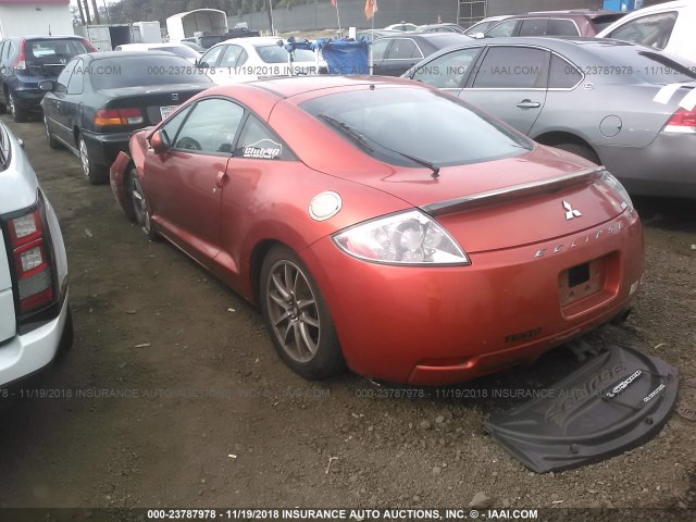 4A3AK34T37E015123 - 2007 MITSUBISHI ECLIPSE GT ORANGE photo 3