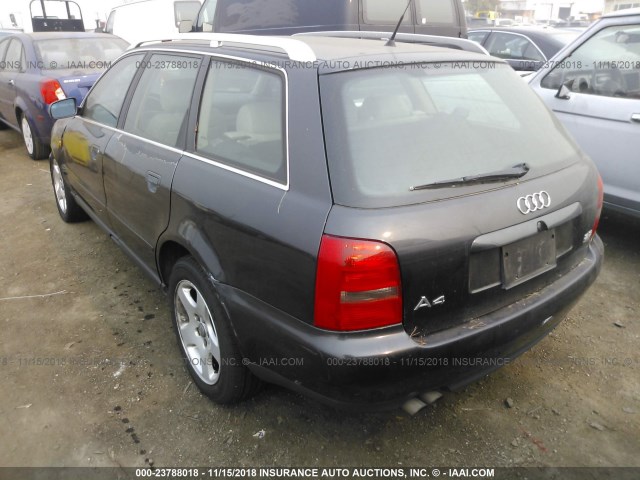 WAUGD28D3XA000906 - 1999 AUDI A4 2.8 AVANT QUATTRO BLACK photo 3