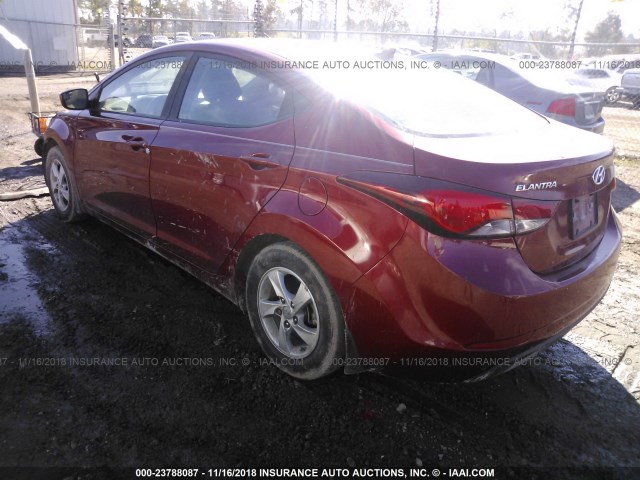 5NPDH4AE1EH535778 - 2014 HYUNDAI ELANTRA SE/SPORT/LIMITED RED photo 3