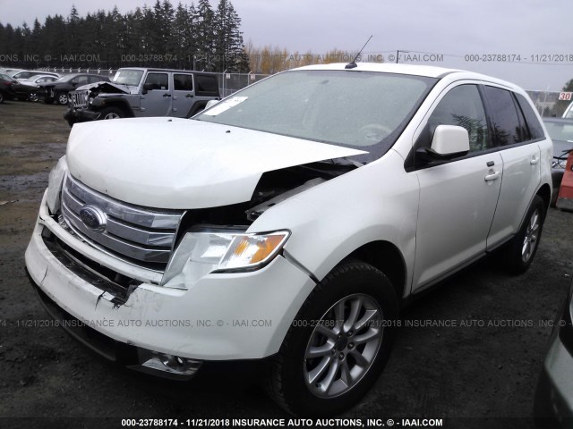 2FMDK3JC1ABA75307 - 2010 FORD EDGE SEL WHITE photo 2