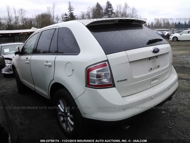 2FMDK3JC1ABA75307 - 2010 FORD EDGE SEL WHITE photo 3