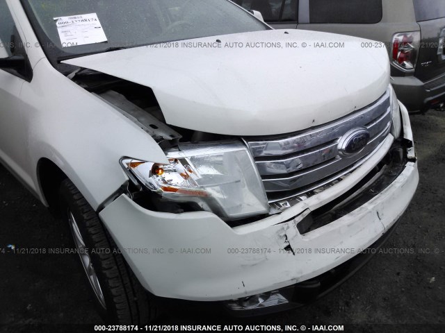 2FMDK3JC1ABA75307 - 2010 FORD EDGE SEL WHITE photo 6