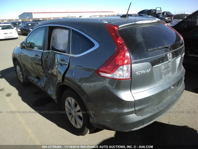 2HKRM4H76EH664365 - 2014 HONDA CR-V EXL GRAY photo 3