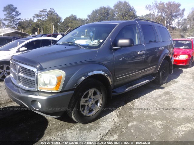 1D4HD58D75F514396 - 2005 DODGE DURANGO LIMITED GRAY photo 2