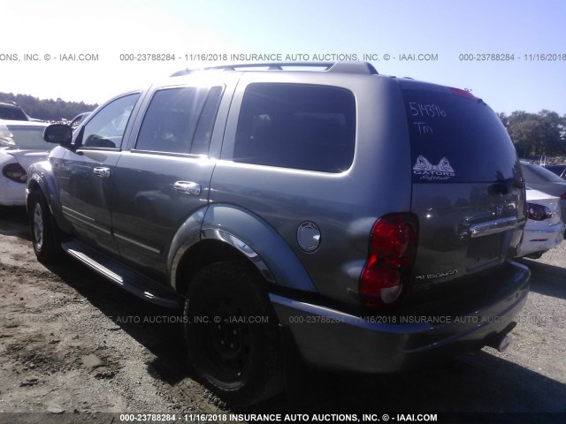 1D4HD58D75F514396 - 2005 DODGE DURANGO LIMITED GRAY photo 3