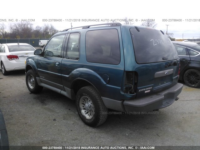 1FMYU60E91UA23529 - 2001 FORD EXPLORER SPORT GREEN photo 3