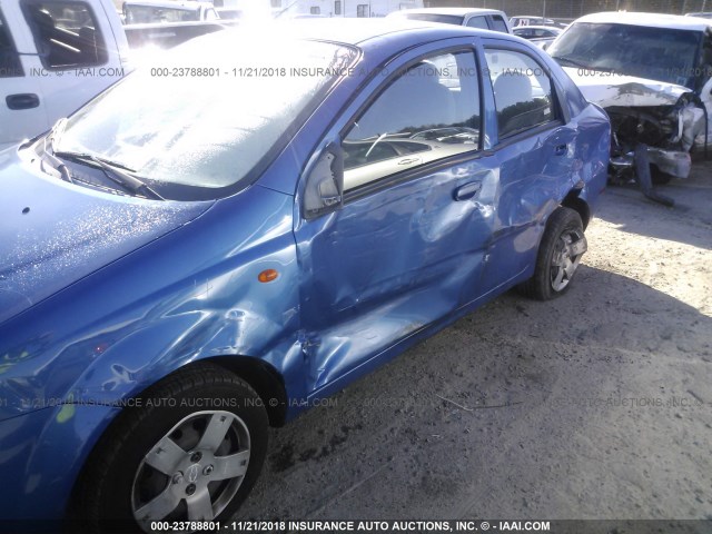 KL1TD52684B141612 - 2004 CHEVROLET AVEO BLUE photo 6