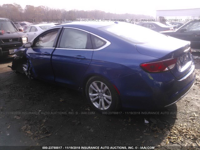 1C3CCCAB8FN532408 - 2015 CHRYSLER 200 LIMITED BLUE photo 3