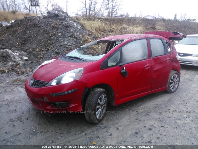 JHMGE8H51DC046017 - 2013 HONDA FIT SPORT RED photo 2