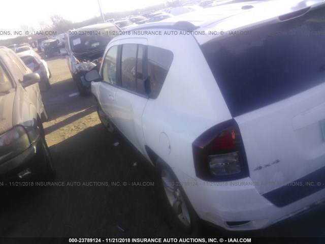 1C4NJDBB5ED622585 - 2014 JEEP COMPASS SPORT WHITE photo 3