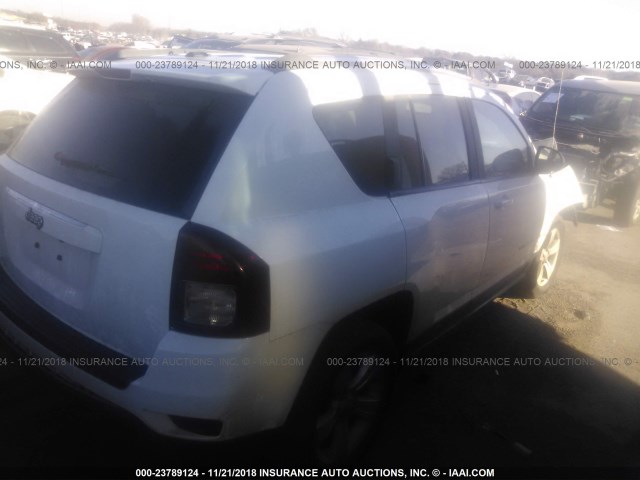 1C4NJDBB5ED622585 - 2014 JEEP COMPASS SPORT WHITE photo 4