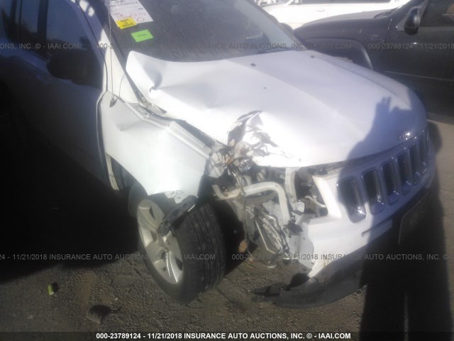 1C4NJDBB5ED622585 - 2014 JEEP COMPASS SPORT WHITE photo 6