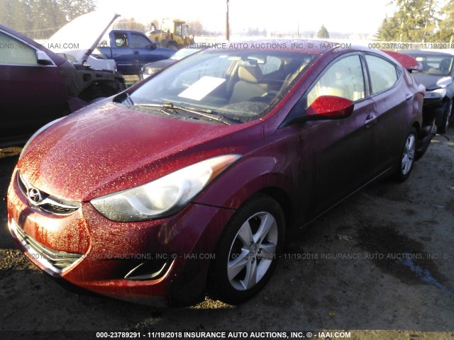 5NPDH4AE9DH343183 - 2013 HYUNDAI ELANTRA GLS/LIMITED BURGUNDY photo 2