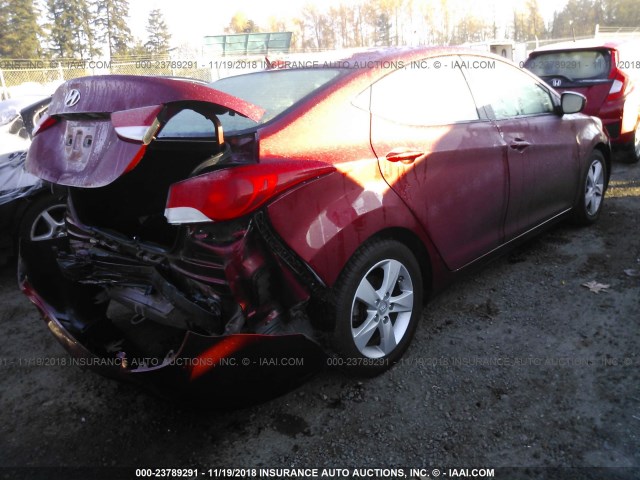 5NPDH4AE9DH343183 - 2013 HYUNDAI ELANTRA GLS/LIMITED BURGUNDY photo 4