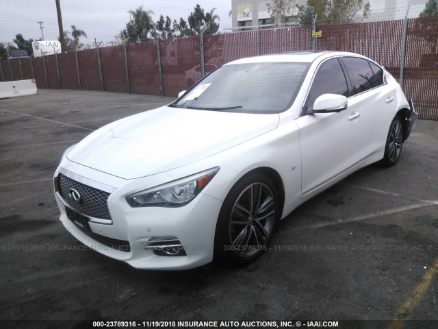 JN1BV7APXFM332174 - 2015 INFINITI Q50 PREMIUM/SPORT WHITE photo 2