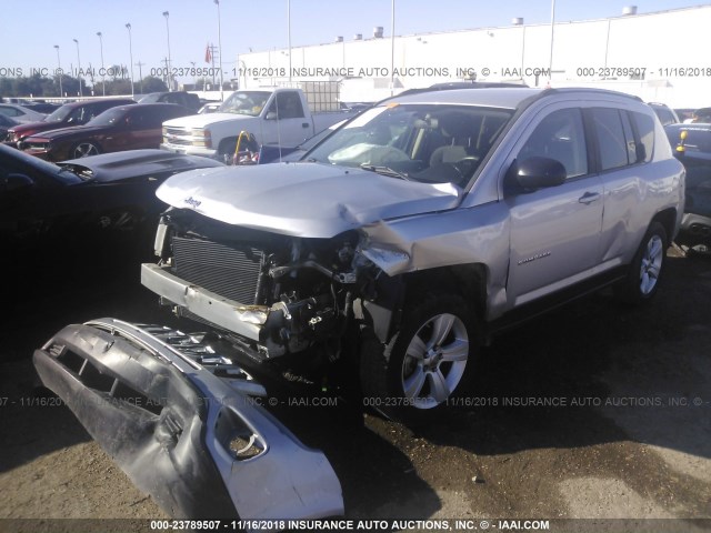 1C4NJCBA1CD504189 - 2012 JEEP COMPASS SPORT SILVER photo 2