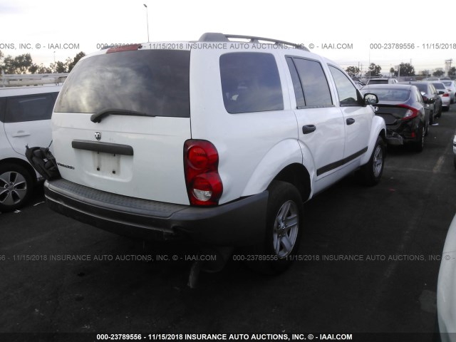 1D4HD38K86F113332 - 2006 DODGE DURANGO SXT WHITE photo 4