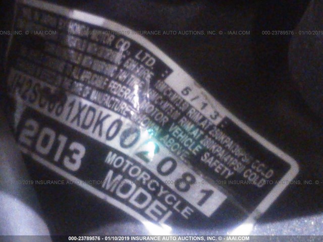 JH2SC681XDK002081 - 2013 HONDA GL1800 B MAROON photo 9