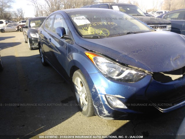 KMHDH4AE1DU609667 - 2013 HYUNDAI ELANTRA GLS/LIMITED Navy photo 1