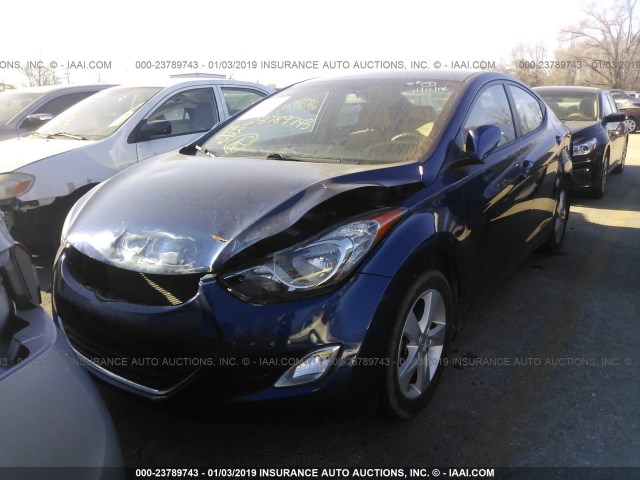 KMHDH4AE1DU609667 - 2013 HYUNDAI ELANTRA GLS/LIMITED Navy photo 2