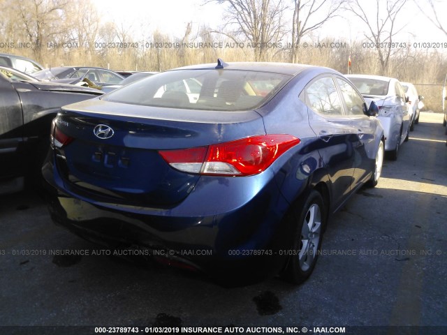 KMHDH4AE1DU609667 - 2013 HYUNDAI ELANTRA GLS/LIMITED Navy photo 4