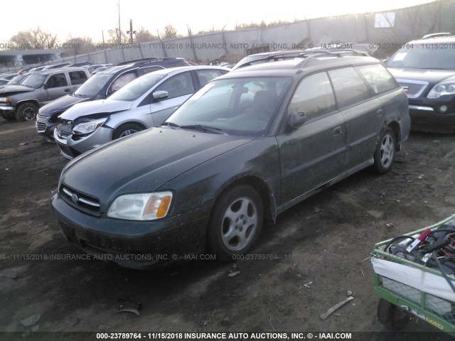 4S3BH635216307678 - 2001 SUBARU LEGACY L GREEN photo 2