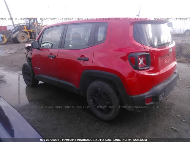 ZACCJAAH0FPB68939 - 2015 JEEP RENEGADE SPORT RED photo 3