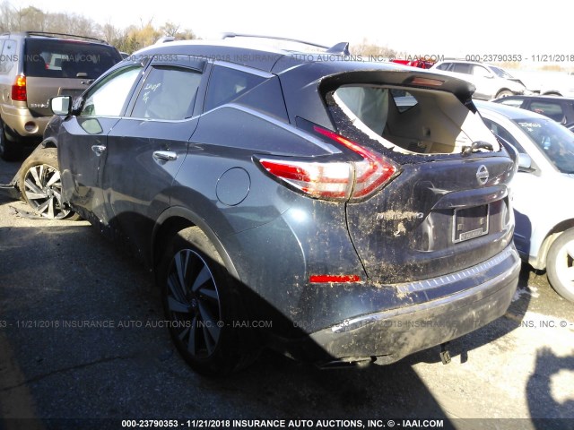 5N1AZ2MH9GN159999 - 2016 NISSAN MURANO S/SL/SV/PLATINUM BLUE photo 3