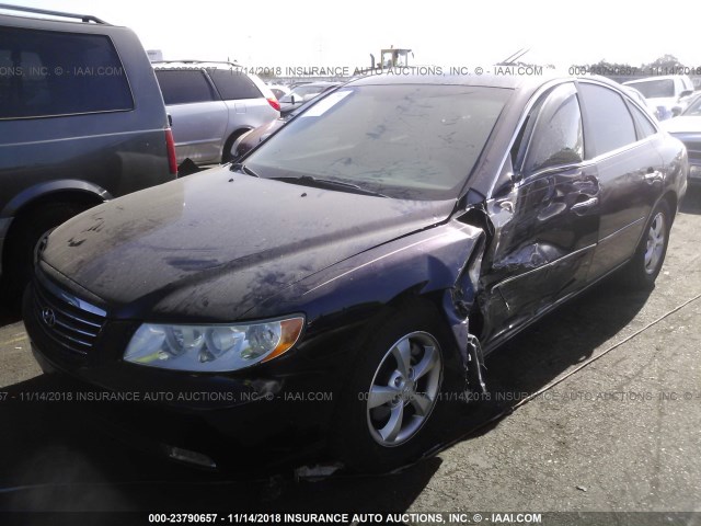 KMHFC46F66A074669 - 2006 HYUNDAI AZERA PURPLE photo 2