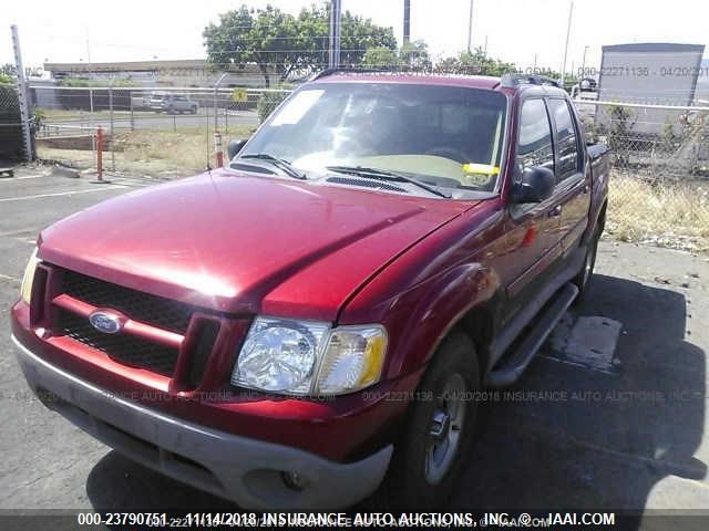 1FMZU67E72UD27034 - 2002 FORD EXPLORER SPORT TR  RED photo 2