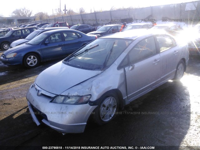 JHMFA36208S029952 - 2008 HONDA CIVIC HYBRID SILVER photo 2