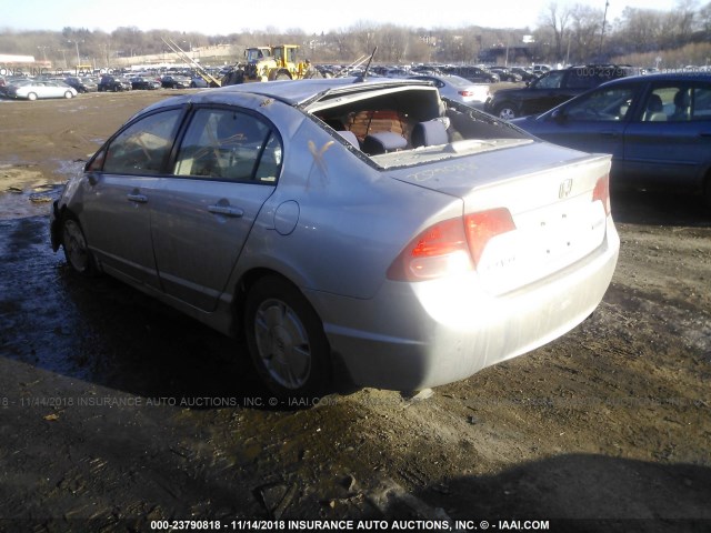 JHMFA36208S029952 - 2008 HONDA CIVIC HYBRID SILVER photo 3