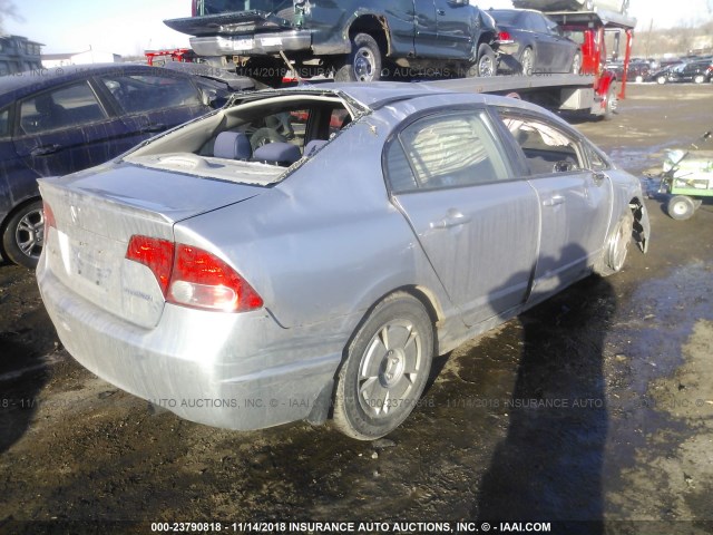 JHMFA36208S029952 - 2008 HONDA CIVIC HYBRID SILVER photo 4