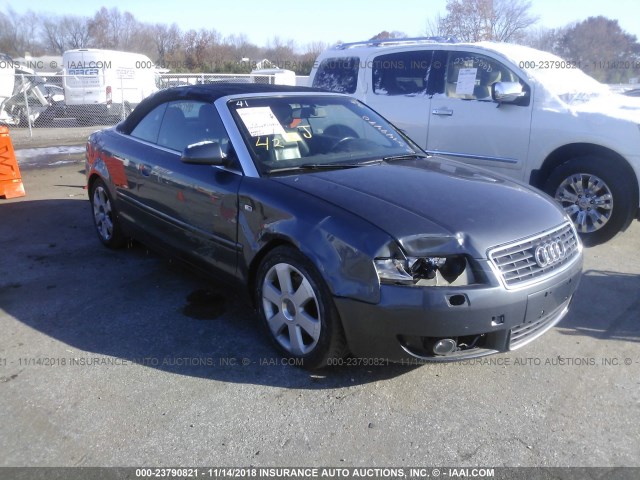 WAUAT48H03K020560 - 2003 AUDI A4 3.0 CABRIOLET GRAY photo 1