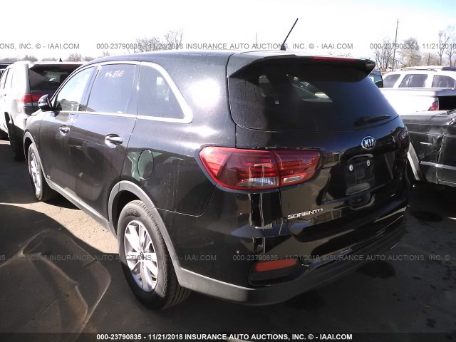 5XYPGDA52KG470619 - 2019 KIA SORENTO LX/L BLACK photo 3