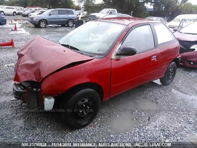 2C1MR2269X6710047 - 1999 CHEVROLET METRO RED photo 2