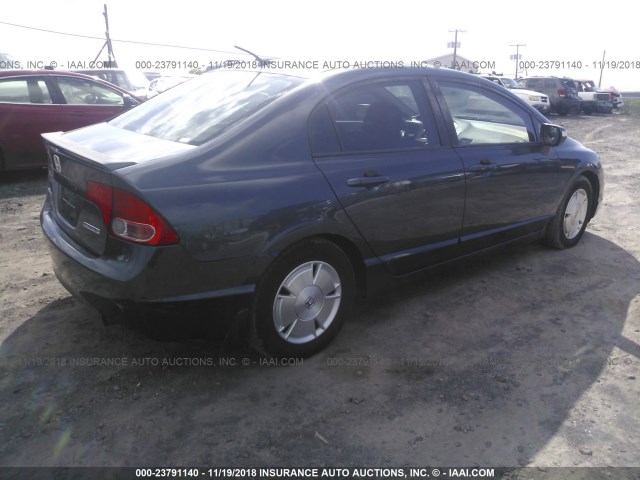 JHMFA36217S014696 - 2007 HONDA CIVIC HYBRID Dark Blue photo 4