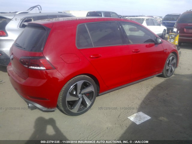 3VW447AU8JM279581 - 2018 VOLKSWAGEN GTI S/SE/AUTOBAHN RED photo 4