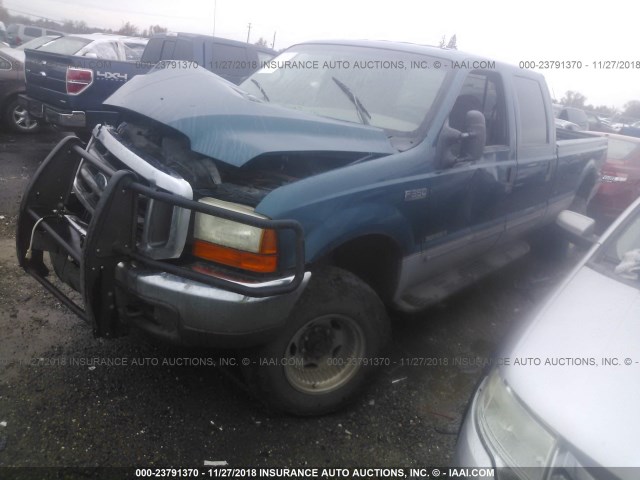 1FTSW31F6YEC61837 - 2000 FORD F350 SRW SUPER DUTY BLUE photo 2