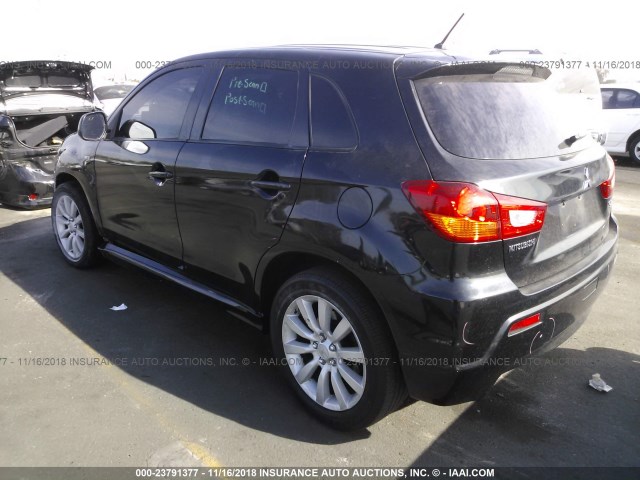 JA4AP4AU4BZ007633 - 2011 MITSUBISHI OUTLANDER SPORT SE BLACK photo 3