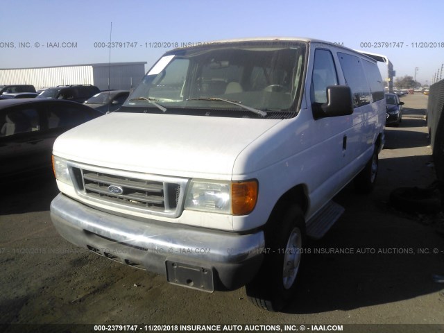 1FBNE31P76HA69951 - 2006 FORD ECONOLINE E350 SUPER DUTY WAGON WHITE photo 2