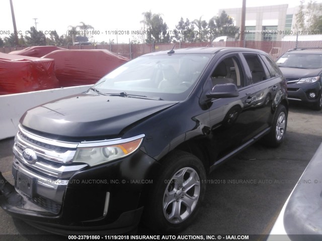 2FMDK3JC0CBA08815 - 2012 FORD EDGE SEL BLACK photo 2