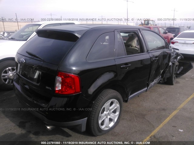 2FMDK3JC0CBA08815 - 2012 FORD EDGE SEL BLACK photo 4